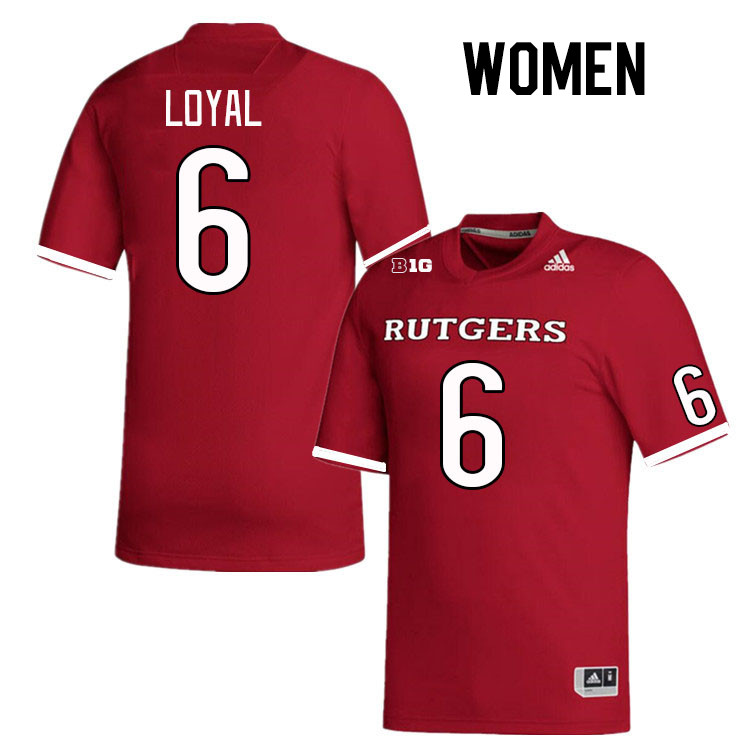 Women #6 Shaquan Loyal Rutgers Scarlet Knights College Football Jerseys Stitched Sale-Scarlet